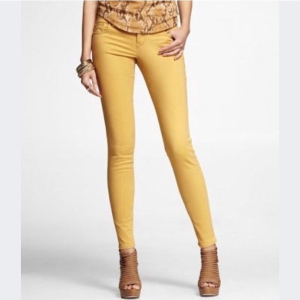 Express Skinny Jeans- Golden yellow, Size 2